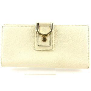 GUCCI wallet Abbey white beige leather Auth used E1554